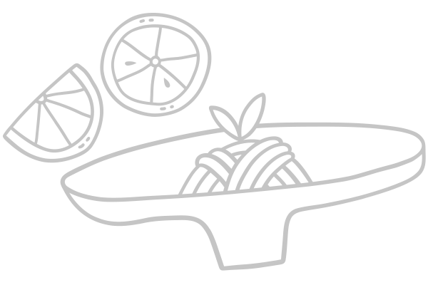 Illustration available citron, pasta och tallrik