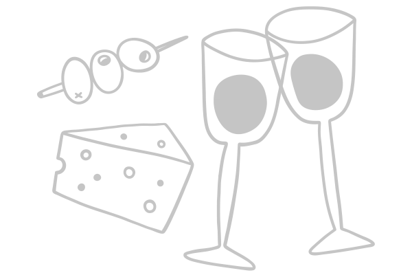 Illustration available Oliver, os och två vinglas